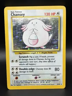 Pokemon TCG Chansey 3/102 Base Set Holo - Image 1