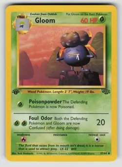 Gloom 37/64 Uncommon Jungle Pokemon 1st Edition LP - Image 1