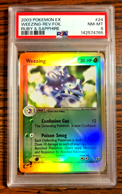 Weezing Reverse Holo Rare #24|PSA NM-MT 8|2003 EX Ruby & Sapphire|Pokemon TCG - Image 1