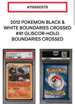 2012 Pokemon B&W Boundaries Crossed Gliscor Holo #81 PSA 9 MINT - Image 1
