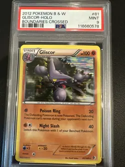 2012 Pokemon B&W Boundaries Crossed Gliscor Holo #81 PSA 9 MINT - Image 2