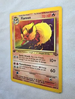 1999 FLAREON HOLO RARE 1ST EDITION 3/64 Vintage Pokemon Jungle WOTC F2 - Image 5