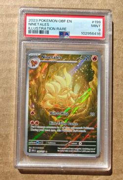 2023 POKEMON OBF EN-OBSIDIAN FLAMES ILLUSTRATION RARE #199 NINETALES PSA 9 MINT - Image 1