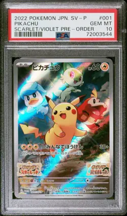 Pikachu 001/SV-P Scarlet & Violet Pre-order Sv Promo Pokemon Japanese PSA 10 - Image 1