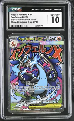 Mega Charizard X ex 2025 Pokemon Black Star Promos CGC 10 #023 - Image 1