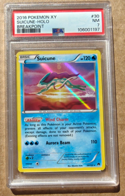 2016 Pokemon XY Suicune Holo Breakpoint #30 PSA 7 NM - Image 1