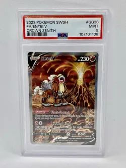 Entei v Galarian Gallery Holo Ultra Rare Pokemon TCG GG36/GG70 PSA 9 Full Art - Image 1