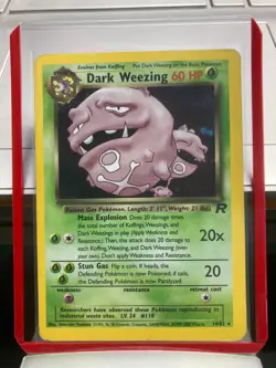 1999-2000 Vintage Wizards Pokemon Team Rocket Dark Weezing 14/82 Holo Rare Used - Image 1