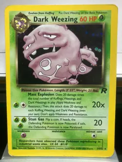 1999-2000 Vintage Wizards Pokemon Team Rocket Dark Weezing 14/82 Holo Rare Used - Image 2