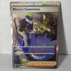 Pokemon Morty's Conviction SIR Full Art Holo 211/162 SV05 Temporal Forces TCG - Image 1