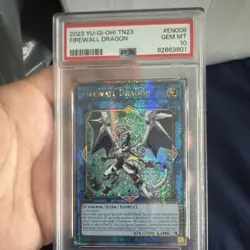 Konami Yu-Gi-Oh! Firewall Dragon TN23-EN008 QCSR PSA 10 25th Ann Tin Ltd Ed - Image 1