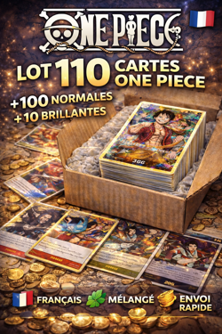 Lot 110 Cartes One Piece TCG FR | 100 Normales + 10 Brillantes ✨ | Envoi Rapide - Image 1