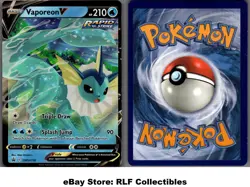 2021 Pokemon, Sword & Shield Promos, #SWSH150 Vaporeon V, Black Star Promo - Image 1