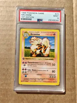 1999 Pokemon Game Arcanine 1st Edition #23 PSA 9 MINT - Image 1