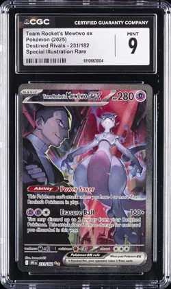 2025 POKEMON DESTINED RIVALS SPECIAL ILLUSTRATION RARE #231 MEWTWO CGC 9 - Image 1