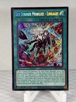 Yugioh Sky Striker Mobilize - Linkage! L26D-ENS22 Secret Rare 1st Edition - Image 1