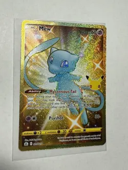 Pokemon TCG Celebrations Mew Gold Full Art Holo Card 25/25 Secret Rare - Image 1