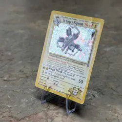 🔥 Lt. Surge's Magneton 8/132 Holo Rare HP 🌀 SWIRL | Gym Heroes Pokemon Card - Image 2
