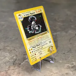 🔥 Lt. Surge's Magneton 8/132 Holo Rare HP 🌀 SWIRL | Gym Heroes Pokemon Card - Image 3
