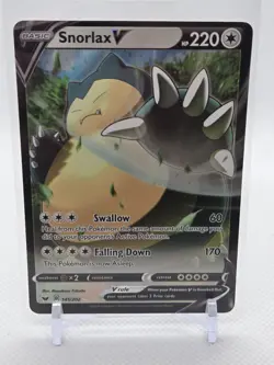 POKEMON SNORLAX X (141/202) [SWORD & SHIELD BASE SET] HOLO ULTRA RARE CARD 🔥 - Image 1