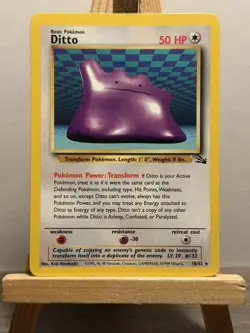 Ditto 18/62 Non Holo Fossil Set Rare Pokemon Card WOTC - Image 1