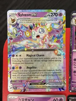 4 Card Lot Pokemon Card Collection Full Art Holo TCG Rare V EX MINTY Ex Sylveon - Image 2