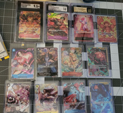 One Piece TCG Cards 3 Graded Promo/ST, Foils 21 various cards - Image 1