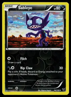 Pokemon Card XY Sableye 68/146 Uncommon Reverse Holo - Image 1