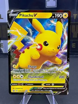 Pokemon TCG Pikachu V SWSH061 Full Art Holo Card Sword & Shield - Image 1