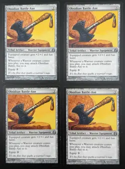 Obsidian Battle-Axe x4 Morningtide Magic the Gathering MTG LP Tracking Included - Image 1