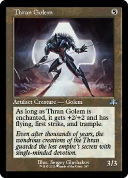 1x Thran Golem -- Retro Frame - Foil NM-Mint, English Dominaria Remastered MTG M - Image 1
