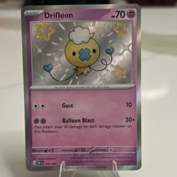 Pokemon TCG Drifloon SV: Paldean Fates Shiny Rare Holo Basic 70 HP 155/091 Eng - Image 1