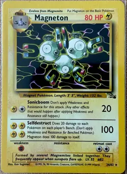 Pokemon TCG Magneton 26/62 Non Holo Rare Fossil Card LP+ - Image 1