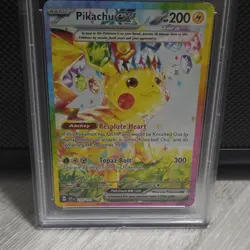 Pokemon Pikachu ex Sv08 Surging Sparks #238 Special Illustration Rare PSA 9 - Image 3