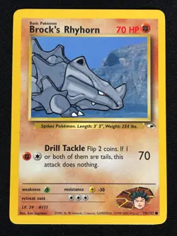 Pokemon Brock's Rhyhorn 70/132 Common (LP) - Image 1