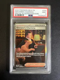 2023 POKEMON MEW EN-151 SPECIAL ILLUSTRATION RARE #204 GIOVANNI'S CHARISMA PSA 9 - Image 1