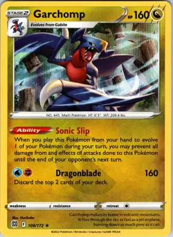 Garchomp 109/172 SWSH09: Brilliant Stars Pokemon TCG NM Holo - Image 1