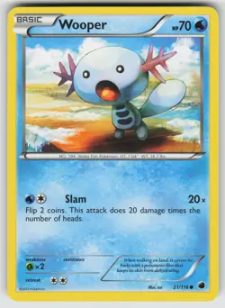 Wooper Common Plasma Freeze 21/116 Pokemon - Image 1