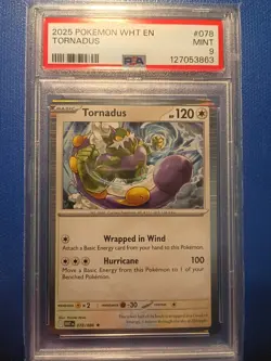 2025 Pokemon White Flare Tornadus Rare #078/086 PSA 9 - Image 1