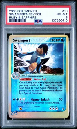Swampert Reverse Holo PSA 8 2003 Pokemon Ex Ruby & Sapphire #13 LOW POP - Image 1