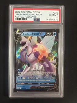 2022 POKEMON SWORD & SHIELD ASTRAL RADIANCE #039 ORIGIN FORME PALKIA V PSA 10 - Image 1