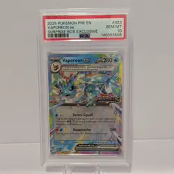 Pokemon TCG Vaporeon ex Sv: Prismatic Evolutions 023/131 Double Rare Holo PSA 10 - Image 1