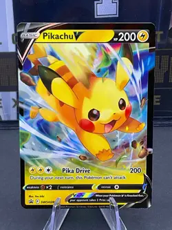 Pokemon TCG Pikachu V SWSH285 Black Star Promo Full Art Sword & Shield - Image 1