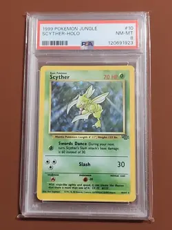 1999 Pokemon Jungle Scyther #10 Holo PSA 8 - Image 1