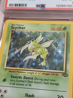 1999 Pokemon Jungle Scyther #10 Holo PSA 8 - Image 4