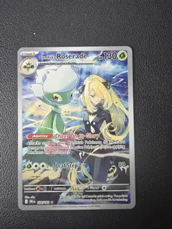 Pokemon TCG Destined Rivals Cynthia’s Roserade 184/182 Illustration Rare - Image 1