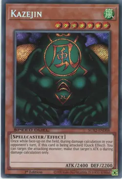 Yugioh Kazejin SGX2-END08 Secret Rare 1st NM - Image 1
