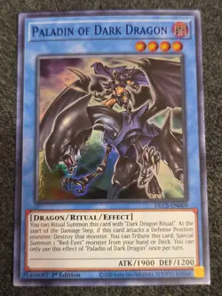 Yugioh Paladin of Dark Dragon DLCS-EN069 Ultra Rare 1st Edition NM Blue - Image 1