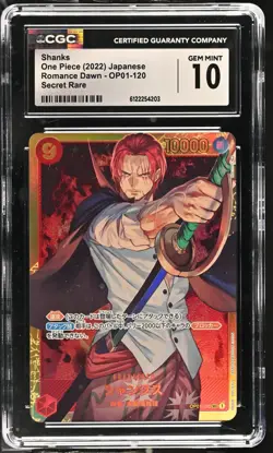 Shanks SEC #OP01-120 PRB01 Premium Booster The Best Japanese One Piece CGC 10 - Image 1