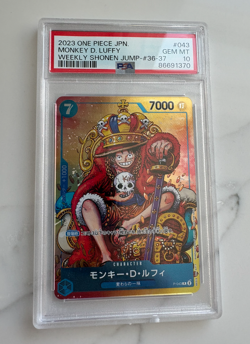 PSA 10 Monkey D. Luffy P-043 Shonen Jump Promo One Piece Japanese 2023 - Image 1